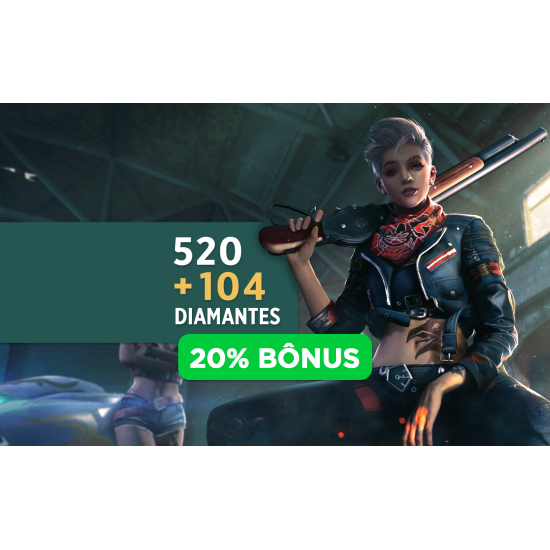 Free Fire 520 Diamantes + 10% Bônus