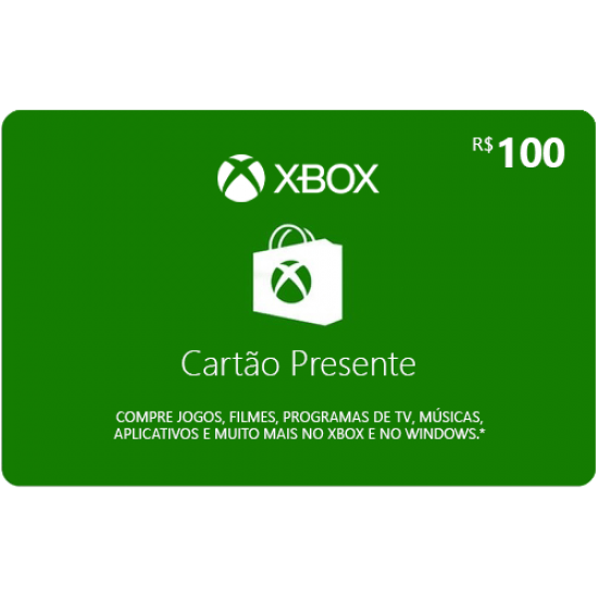 Cartão Presente do Xbox - R$ 100