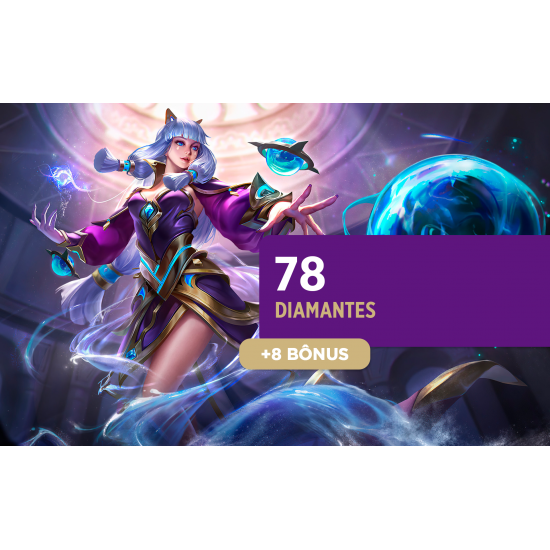 Mobile Legends Bang Bang - 78 Diamantes + 8 Bônus